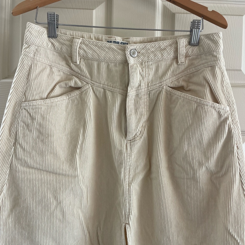 Cream long Corduroy skirt - Picture 3 of 5
